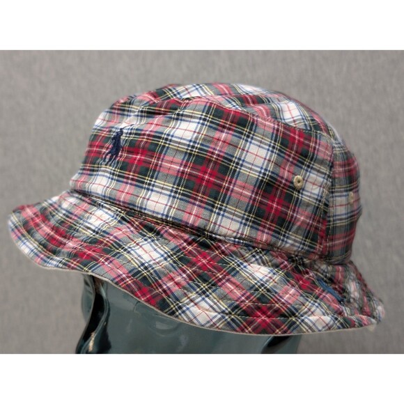 Polo Ralph Lauren Bucket Hat Cap No Size On Hat Size M/L Adult Plaid And Stripes - Picture 7 of 10